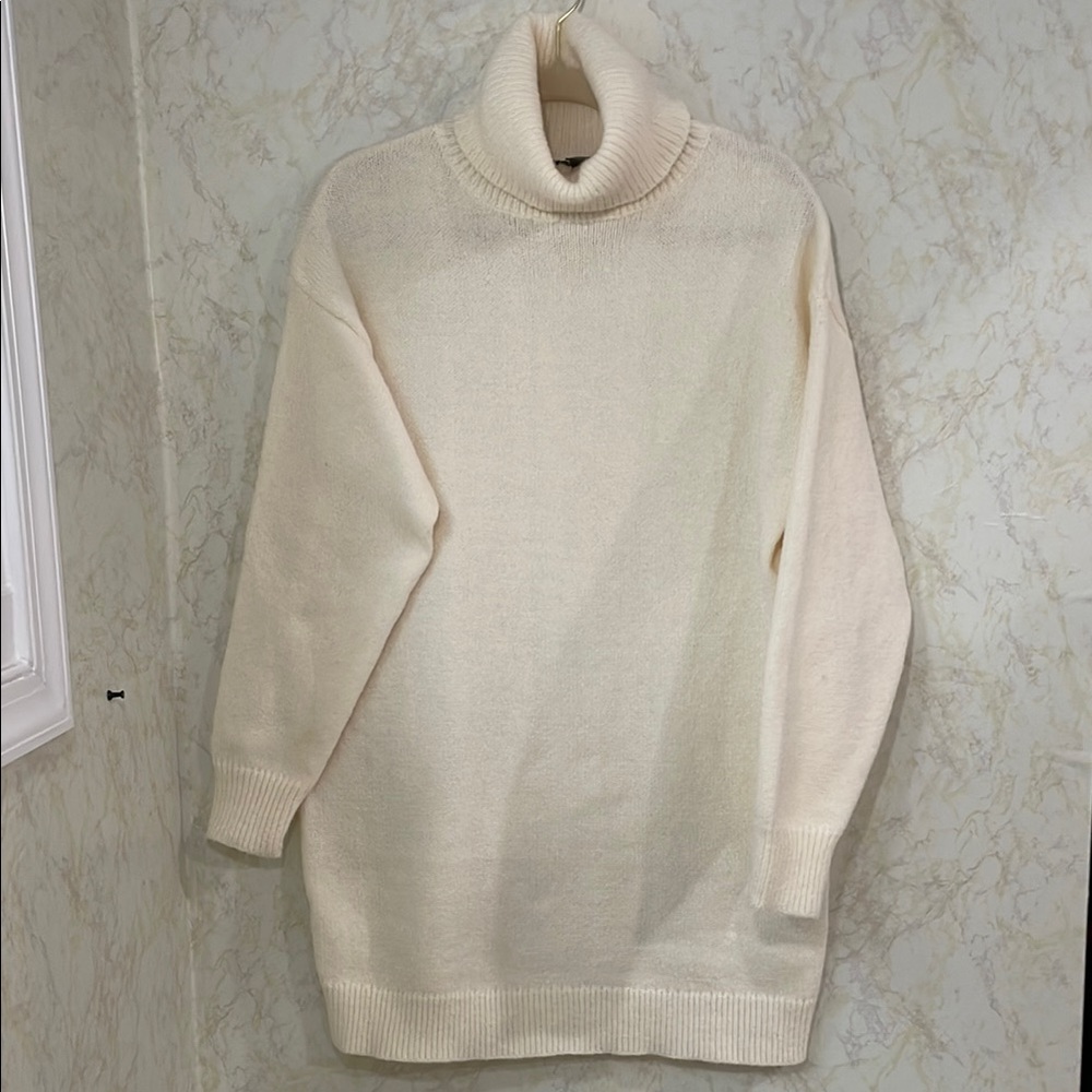 Forever 21 Cream Cowl Neck Sweater